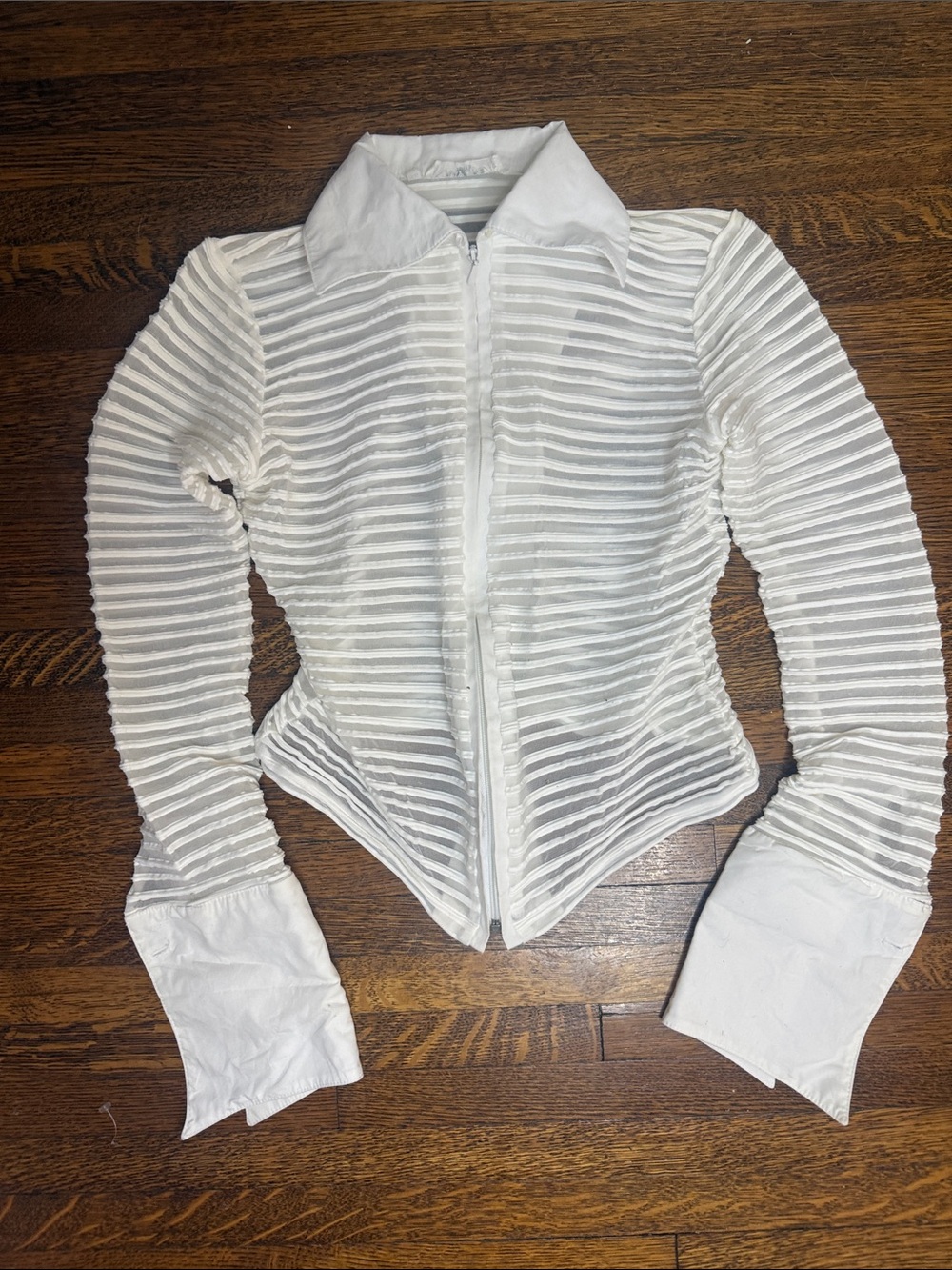 Rayure Paris White Structured Fitted Zip Top
